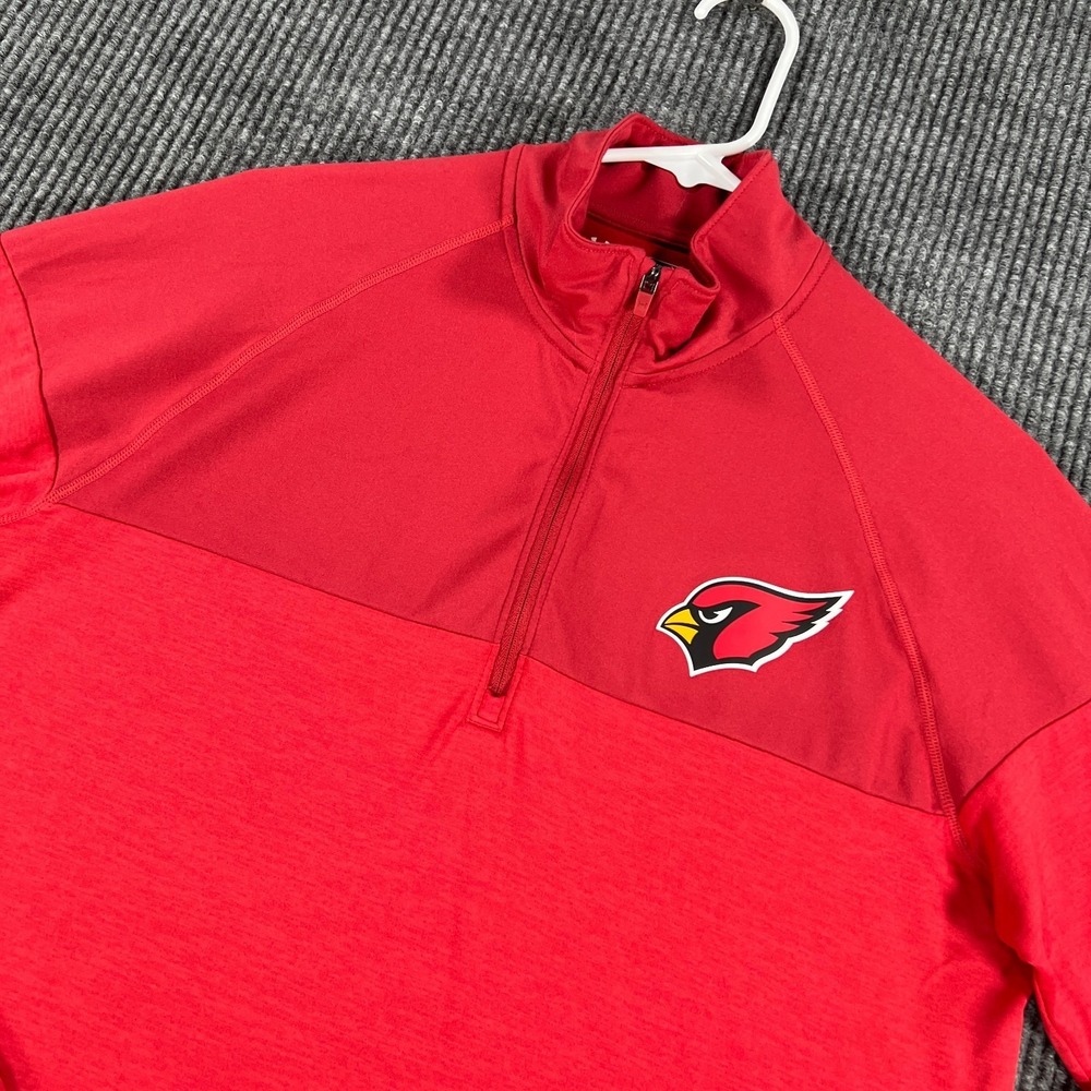 Arizona Cardinals Pullover Shirt Mens Medium Under Armour Red 1/4 Zip NFL
